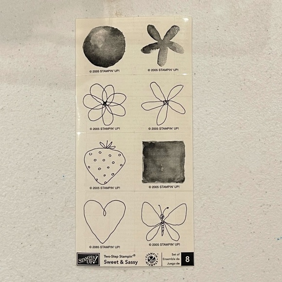 Stampin Up SWEET & SASSY 2005 unmounted strawberry heart butterfly flower - Picture 3 of 3